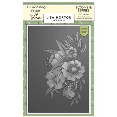 Lisa Horton Crafts 3D Embossing Folder and Die - Blooms And Berries